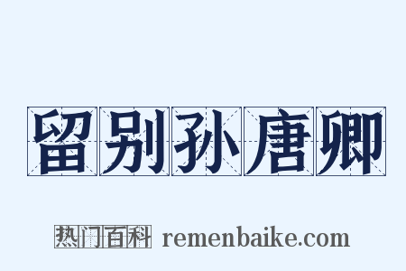 留别孙唐卿是什么意思的图片